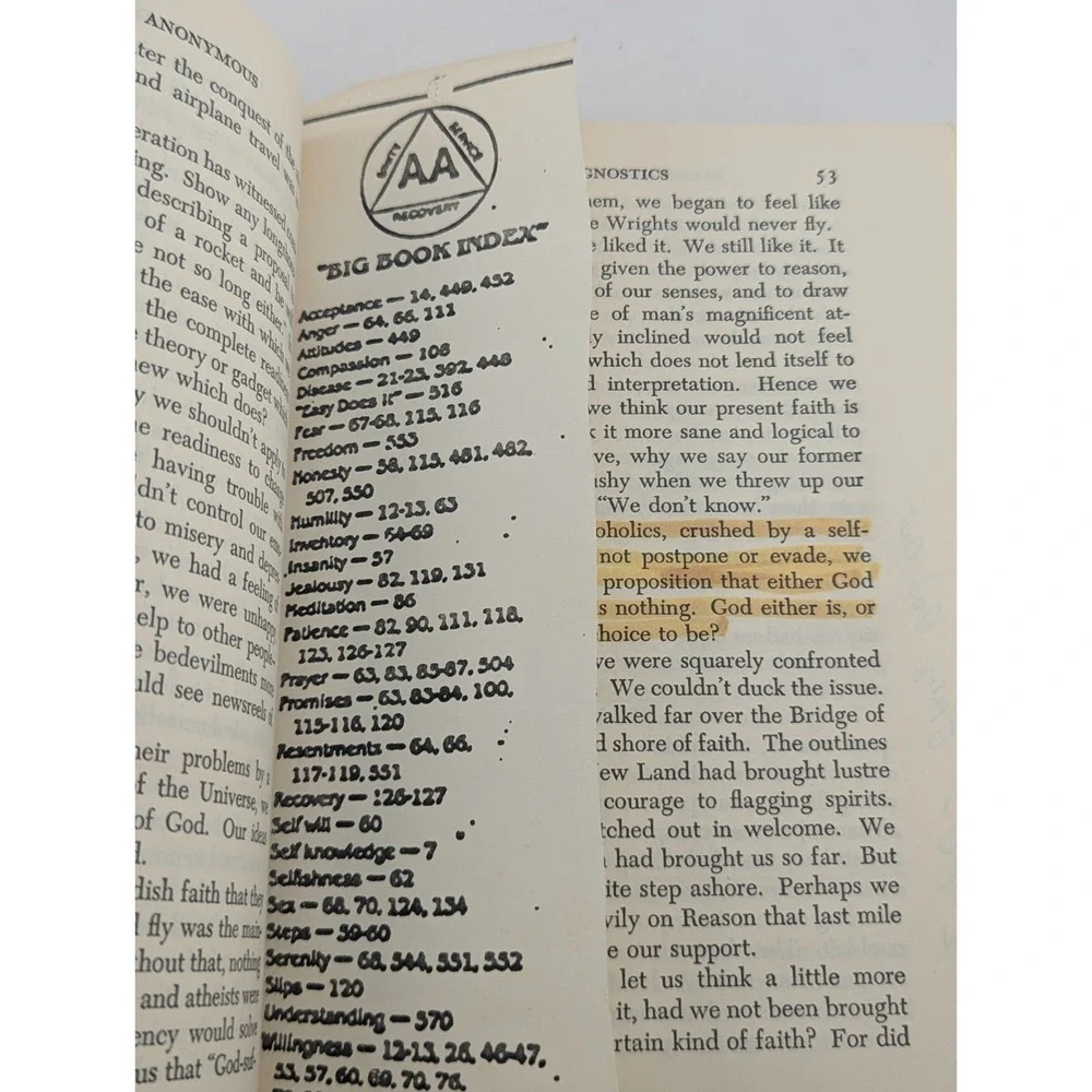 Alcoholics Anonymous 1985 Third Edition Revised 21st Printing No DJ Lots of note